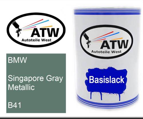 BMW, Singapore Gray Metallic, B41: 500ml Lackdose, von ATW Autoteile West.